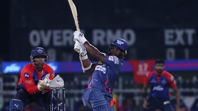 Kyle Mayers was dropped quite sensationally by Khaleel Ahmed while on 14 and he made DC pay by smacking 73 off 38 balls&nbsp; (AP)