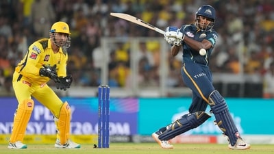 Gujarat Titans' Sai Sudharsan bats during the Indian Premier League (IPL) match between Gujarat Titans and Chennai Super Kings in Ahmedabad. (AP) Gujarat Titans' Sai Sudharsan bats during the Indian Premier League (IPL) match between Gujarat Titans and Chennai Super Kings in Ahmedabad. (AP)