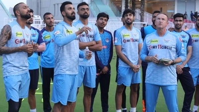 Lucknow Super Giants team during a practice session at Bharat Ratna Shri Atal Bihari Vajpayee Ekana Cricket Stadium (HT_PRINT) Lucknow Super Giants team during a practice session at Bharat Ratna Shri Atal Bihari Vajpayee Ekana Cricket Stadium (HT_PRINT)