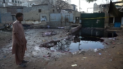 At least eight women and three children were killed in a stampede at a Ramadan food distribution center in Karachi. (AFP) At least eight women and three children were killed in a stampede at a Ramadan food distribution center in Karachi. (AFP)