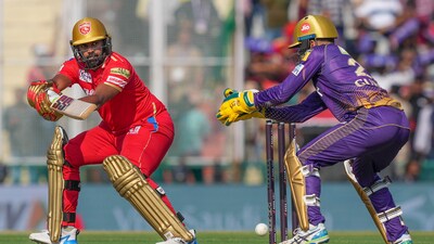 Mohali: Punjab Kings batter Rajapaksa plays a shot during IPL 2023 cricket match between Punjab Kings and Kolkata Knight Riders, at Punjab Cricket Association Stadium in Mohali, Saturday, April 1, 2023. (PTI Photo/Kamal Kishore) (PTI04_01_2023_000107B) (PTI) Mohali: Punjab Kings batter Rajapaksa plays a shot during IPL 2023 cricket match between Punjab Kings and Kolkata Knight Riders, at Punjab Cricket Association Stadium in Mohali, Saturday, April 1, 2023. (PTI Photo/Kamal Kishore) (PTI04_01_2023_000107B) (PTI)