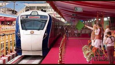 Prime Minister Narendra Modi flags off the Vande Bharat Express between Bhopal and New Delhi on Saturday. (PTI) Prime Minister Narendra Modi flags off the Vande Bharat Express between Bhopal and New Delhi on Saturday. (PTI)