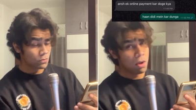 The image, taken from the viral Instagram video, shows the brother who turned his conversation with his sister into a hilarious song. (Instagram/@whysoansh) The image, taken from the viral Instagram video, shows the brother who turned his conversation with his sister into a hilarious song. (Instagram/@whysoansh)