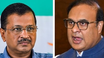 Delhi chief minister Arvind Kejriwal and Assam CM Himanta Biswa Sarma Delhi chief minister Arvind Kejriwal and Assam CM Himanta Biswa Sarma