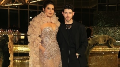 Nick Jonas recently flew down to India with his wife Priyanka Chora and daughter Malti Jonas to attend the event. For the occasion, he wore an all-black suit. (File Photo) Nick Jonas recently flew down to India with his wife Priyanka Chora and daughter Malti Jonas to attend the event. For the occasion, he wore an all-black suit. (File Photo)