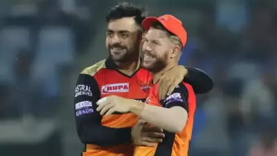 Rashid Khan (L) with David Warner at SRH (IPL) Rashid Khan (L) with David Warner at SRH (IPL)