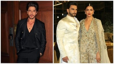 Deepika Padukone has reacted to Shah Rukh Khan's look for NMACC event. Deepika Padukone has reacted to Shah Rukh Khan's look for NMACC event.