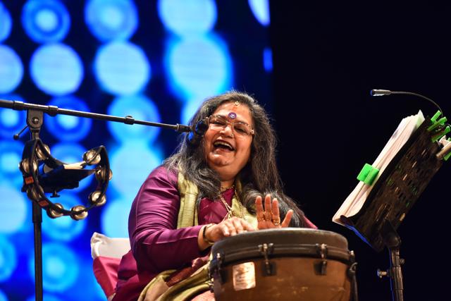 Usha Uthup in concert in New Delhi on May 7, 2019. (Sanchit Khanna/HT PHOTO)