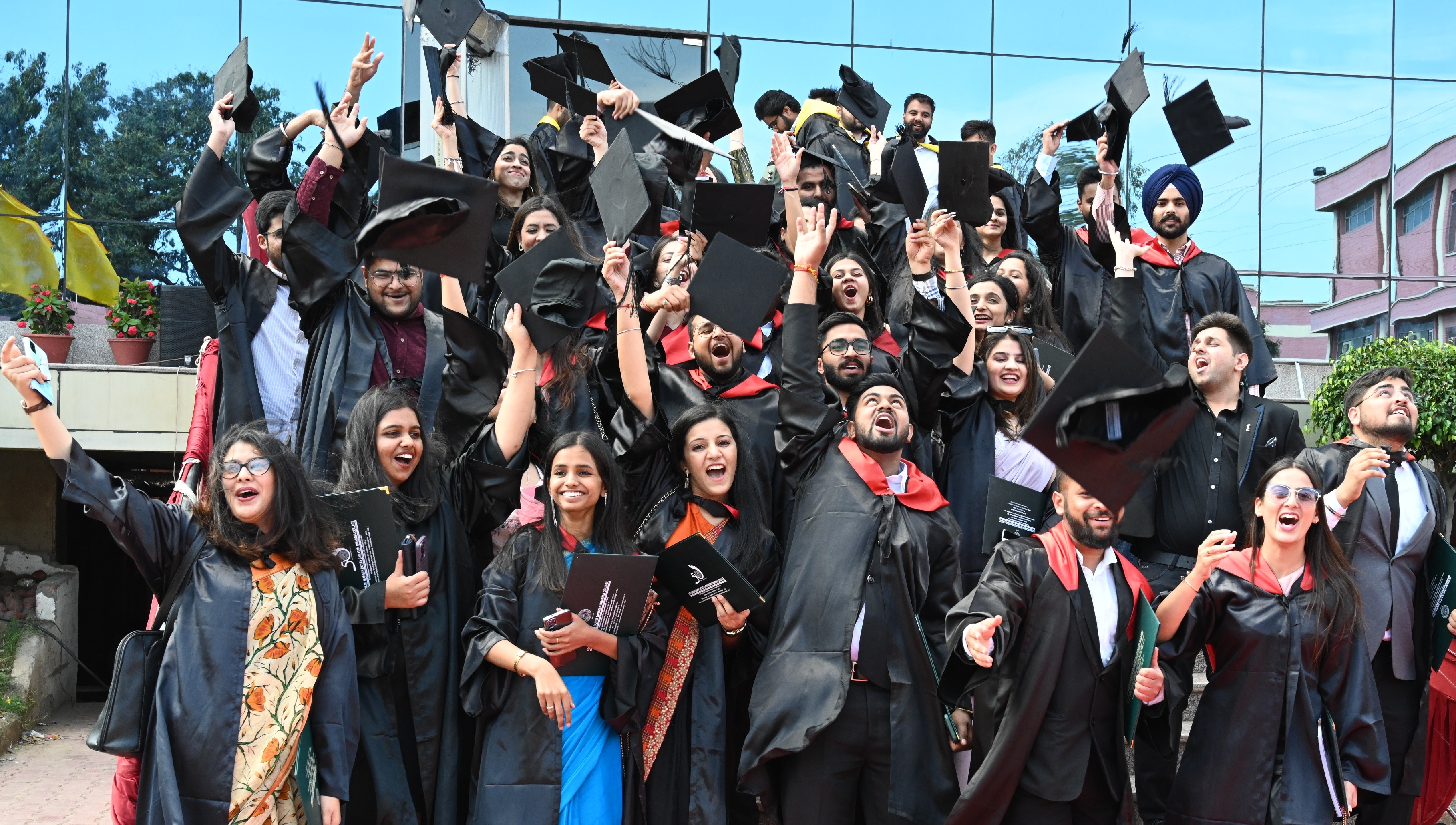 As many as 1,450 students of 2020-21 batch were awarded degrees at the 45th convocation of Goswami Ganesh Dutta Sanatan Dharma College, Sector 32, on Saturday. (Sanjeev Sharma/HT) As many as 1,450 students of 2020-21 batch were awarded degrees at the 45th convocation of Goswami Ganesh Dutta Sanatan Dharma College, Sector 32, on Saturday. (Sanjeev Sharma/HT)