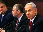 Israeli Prime Minister Benjamin Netanyahu convenes a cabinet meeting at the Prime Minister's office in Jerusalem, April 2, 2023. REUTERS/Ronen Zvulun/Pool