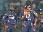 Mark Wood reacts after taking 5 wickets during the IPL match between Lucknow Super Giants and Delhi Capitals Mark Wood reacts after taking 5 wickets during the IPL match between Lucknow Super Giants and Delhi Capitals