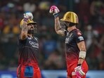 Royal Challengers Bangalore captain Faf du Plessis and Virat Kohli during the IPL 2023 match Royal Challengers Bangalore captain Faf du Plessis and Virat Kohli during the IPL 2023 match