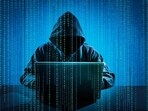 Hacker using laptop. Hacking the Internet. Hacker using laptop. Hacking the Internet.