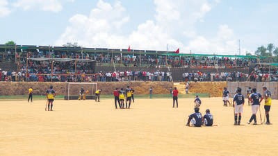 A hockey tournament started in Karnataka’s Kodagu district just ahead of the assembly polls. (HTPhoto) A hockey tournament started in Karnataka’s Kodagu district just ahead of the assembly polls. (HTPhoto)