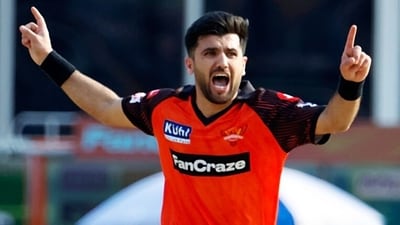 Meanwhile, Fazalhaq Farooqi and T Natarajan took two wickets each for SRH. (SunRisers Hyderabad Twitter) Meanwhile, Fazalhaq Farooqi and T Natarajan took two wickets each for SRH. (SunRisers Hyderabad Twitter)