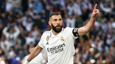 Real Madrid's Karim Benzema celebrates after scoring his side's third goal (AP) Real Madrid's Karim Benzema celebrates after scoring his side's third goal (AP)