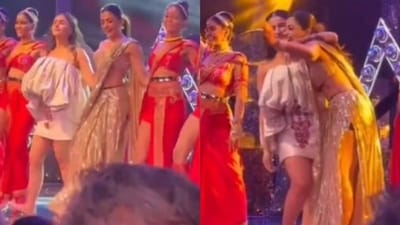 Alia Bhatt and Rashmika Mandanna danced to Naatu Naatu at the NMACC event. Alia Bhatt and Rashmika Mandanna danced to Naatu Naatu at the NMACC event.