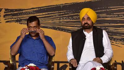 Delhi chief minister Arvind Kejriwal and Punjab chief minister Bhagwant Mann. (PTI) Delhi chief minister Arvind Kejriwal and Punjab chief minister Bhagwant Mann. (PTI)
