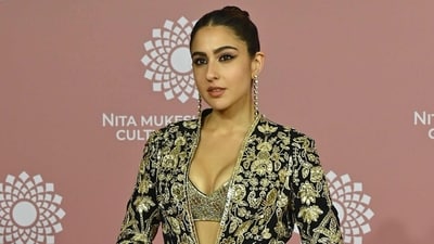 Sara Ali Khan at the inauguration of the Nita Mukesh Ambani Cultural Centre (NMACC) at the Jio World Centre (JWC) in Mumbai on April 1, 2023. (Photo by SUJIT JAISWAL / AFP) (AFP) Sara Ali Khan at the inauguration of the Nita Mukesh Ambani Cultural Centre (NMACC) at the Jio World Centre (JWC) in Mumbai on April 1, 2023. (Photo by SUJIT JAISWAL / AFP) (AFP)