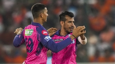 For RR's bowling department, Yuzvendra Chahal took a four-wicket haul. (AP) For RR's bowling department, Yuzvendra Chahal took a four-wicket haul. (AP)