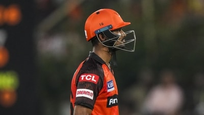 Chasing a target of 204, SRH were restricted to 131/8 in 20 overs, and faced a major batting collapse. (AP) Chasing a target of 204, SRH were restricted to 131/8 in 20 overs, and faced a major batting collapse. (AP)