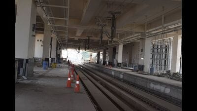 Maharashtra Metro Rail Corporation Limited (Maha-Metro) will complete Shivajinagar and Civil Court--two underground stations by April-end (HT PHOTO)