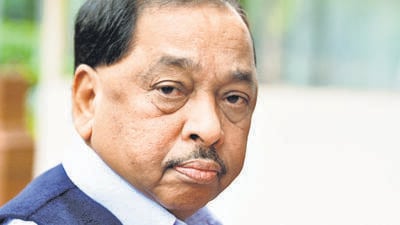 New Delhi, India- July 25, 2019: Member of Rajya Sabha from Maharashtra Narayan Rane arrives to attend the Budget session, at Parliament, in New Delhi, India on Thursday, July 25, 2019. (Photo by Sonu Mehta/ Hindustan Times) (Sonu Mehta/HT PHOTO)
