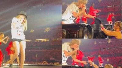 Selena Gomez's younger sister Gracie gifted Taylor Swift a friendship bracelet at her Texas concert. Selena Gomez's younger sister Gracie gifted Taylor Swift a friendship bracelet at her Texas concert.