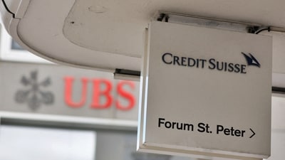 Logos of Swiss bank UBS and Credit Suisse. (REUTERS)
