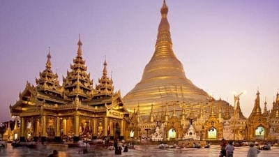 Shwedagon Pagoda, Myanmar: This gold-plated pagoda is one of the most sacred Buddhist sites in Myanmar. The central stupa is 99 meters tall and is said to contain relics of four previous Buddhas. Visitors can also explore the many smaller temples and shrines on the site. (Istock)