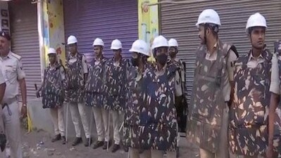 The police team, Special Task Force (STF), and Para Military forces conducted a flag march in Sasaram on Saturday. (ANI/representative) The police team, Special Task Force (STF), and Para Military forces conducted a flag march in Sasaram on Saturday. (ANI/representative)