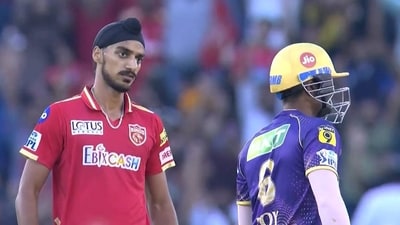 Arshdeep Singh's wicked send-off to KKR batter Arshdeep Singh's wicked send-off to KKR batter