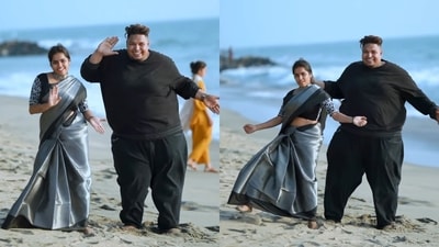 The image, taken from the viral video, shows the duo dancing to the mashup of TumTum and Butta Bomma. (Instagram/@baizybasi) The image, taken from the viral video, shows the duo dancing to the mashup of TumTum and Butta Bomma. (Instagram/@baizybasi)
