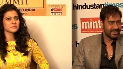 Kajol and Ajay Devgn appeared together at the Hindustan Times Leadership Summit 2013.