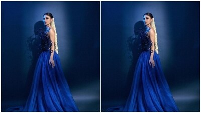 Assisted by makeup artist Albert Chettiar, Mouni decked up in nude eyeshadow, black winged eyeliner, black kohl, mascara-laden eyelashes, drawn eyebrows, contoured cheeks and a shade of nude lipstick. (Instagram/@imouniroy) Assisted by makeup artist Albert Chettiar, Mouni decked up in nude eyeshadow, black winged eyeliner, black kohl, mascara-laden eyelashes, drawn eyebrows, contoured cheeks and a shade of nude lipstick. (Instagram/@imouniroy)