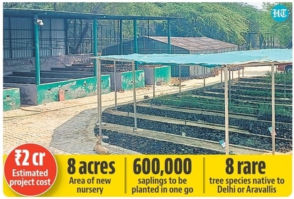 Delhi's Asola Bhatti Wildlife Sanctuary nursery project.
