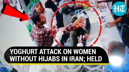 Watch Iranian throws pot of yoghurt on women without head cover; ‘Hijab Is Law’