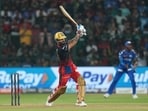 Virat Kohli plays a shot during the IPL 2023 match between Royal Challengers Bangalore and Mumbai Indians at M Chinnaswamy Stadium in Bengaluru,