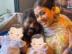 Vignesh Shivan, Nayanthara with twins Uyir and Ulagam at home.
