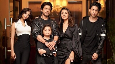 Shah Rukh Khan commented on wife Gauri Khan's post featuring their family photo. Shah Rukh Khan commented on wife Gauri Khan's post featuring their family photo.