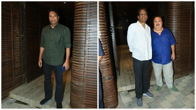 Aditya Shrivastav, Veerendra Saxena and Manoj Pahwa were also a part of the get-together. Aditya played the role of Ram Singh while Veerendra played Hari Dubey in the film. (Varinder Chawla) Aditya Shrivastav, Veerendra Saxena and Manoj Pahwa were also a part of the get-together. Aditya played the role of Ram Singh while Veerendra played Hari Dubey in the film. (Varinder Chawla)