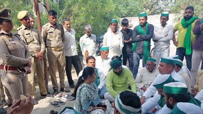 At a farmers’ protest in Modinagar on Monday. (Sakib Ali/HT Photo) At a farmers’ protest in Modinagar on Monday. (Sakib Ali/HT Photo)