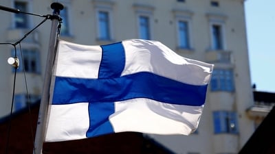 Finland's flag will be hoisted outside NATO headquarters on Tuesday (Twitter)