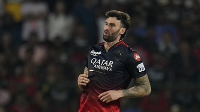 Royal Challengers Bangalore's Reece Topley reacts after bowling a delivery (AP) Royal Challengers Bangalore's Reece Topley reacts after bowling a delivery (AP)