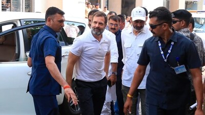 Congress party leader Rahul Gandhi arrives at a court in Surat, India. (AP file) Congress party leader Rahul Gandhi arrives at a court in Surat, India. (AP file)