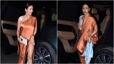 Malaika Arora drops the ultimate date-night look in a risque thigh-high slit dress. (HT PHOTO/Varinder Chawla) Malaika Arora drops the ultimate date-night look in a risque thigh-high slit dress. (HT PHOTO/Varinder Chawla)