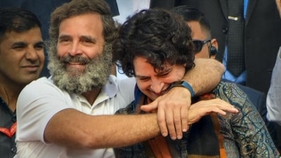 Rahul Gandhi and Priyanka Gandhi Vadra during Bharat Jodo Yatra in Ghaziabad. (PTI file) Rahul Gandhi and Priyanka Gandhi Vadra during Bharat Jodo Yatra in Ghaziabad. (PTI file)