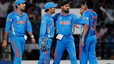 Harbhajan Singh, MS Dhoni, Zaheer Khan and Yuvraj Singh during the 2011 World Cup. ( (Getty)) Harbhajan Singh, MS Dhoni, Zaheer Khan and Yuvraj Singh during the 2011 World Cup. ( (Getty))
