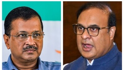 Delhi chief minister Kejriwal and his Assam counterpart Himanta Biswa Sarma . Delhi chief minister Kejriwal and his Assam counterpart Himanta Biswa Sarma .