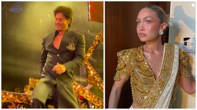 Gigi Hadid has reacted to Shah Rukh Khan's dance at NMACC gala. Gigi Hadid has reacted to Shah Rukh Khan's dance at NMACC gala.
